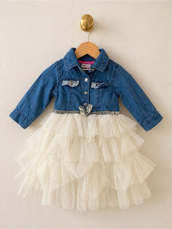 Little Lass Other - Little Lass Denim & Sparkle Tutu Dress 12M